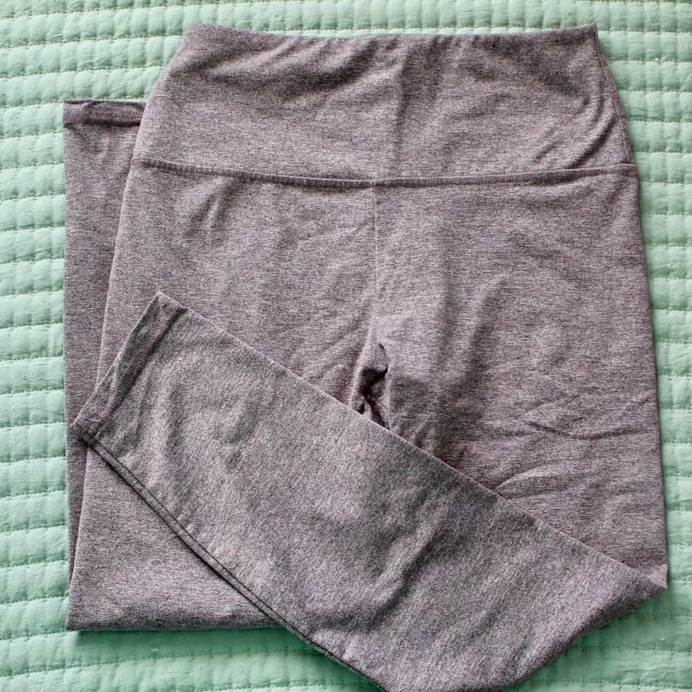 Purple & White High Rise Wide Waistband Leggings